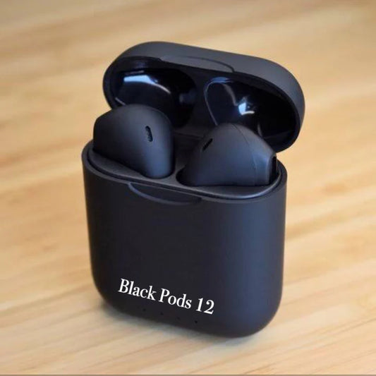 i 12 black Two Airpods Double Wireless Bluetooth Hand Free